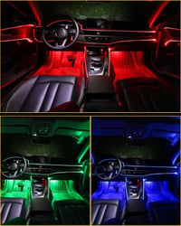 YONGMING 5M LED szalag autóhoz 7 szín neon belső világítás légkör dekoráció 5