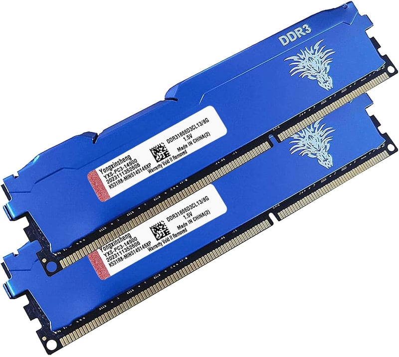 Yongxinsheng DDR3 16GB (2x8GB) 1866MHz PC3-14900 Asztali RAM Memória Kék