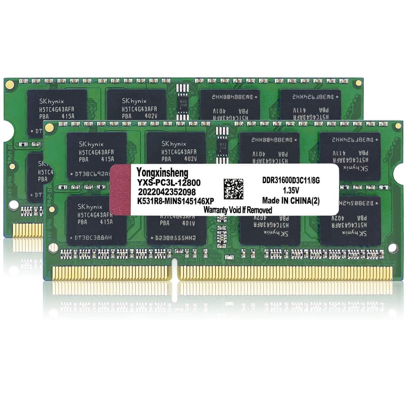 Yongxinsheng DDR3 16GB (2x8GB) Laptop RAM 1600MHz SODIMM Memória Kék