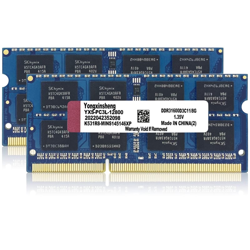 Pamäť RAM pre notebook Yongxinsheng DDR3 16GB (2x8GB) 1600MHz SODIMM modrá