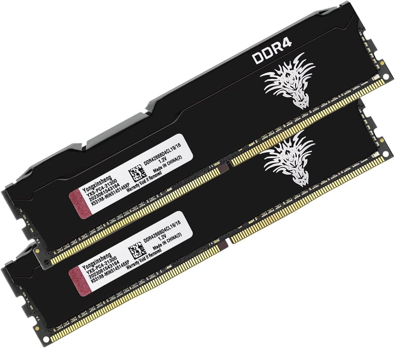 Yongxinsheng DDR4 32GB (2x16GB) Asztali Memória Kit 2666MHz - PC4-21300 UDIMM RAM Modul Számítógép Bővítéshez, CL19, 1.2V