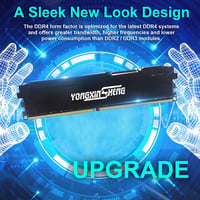 Yongxinsheng DDR4 64GB (4x16GB) Asztali Memória Kit 2666MHz PC4-21300 UDIMM RAM - Fekete, 1.2V, CL19, Számítógép Memória Bővítő Modul 2