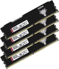 Yongxinsheng DDR4 64GB (4x16GB) Asztali Memória Kit 2666MHz PC4-21300 UDIMM RAM - Fekete, 1.2V, CL19, Számítógép Memória Bővítő Modul 1