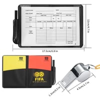 Set de Arbitraj YONGYONGBUY - Cartonașe Roșii și Galbene cu Fluier Metalic, Șnur, Fișe de Scor și Creion pentru Meciuri de Fotbal și Baschet 2