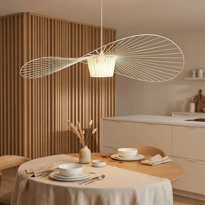 YONIISEA E27 Vintage Függőlámpa Nordik Stílusú Állítható Magasságú Fehér 80cm