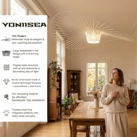 YONIISEA E27 Vintage Függőlámpa Nordik Stílusú Állítható Magasságú Fehér 80cm 2