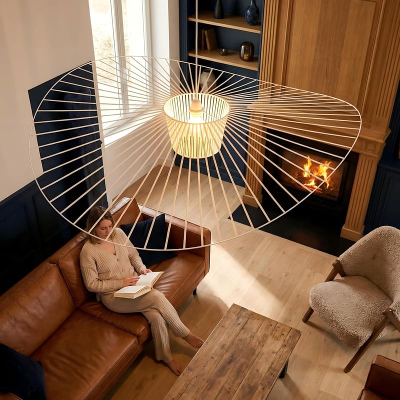 YONIISEA E27 Vintage Függőlámpa Nordik Stílusú Állítható Magasságú Fehér 80cm