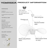 YONIISEA E27 Vintage Függőlámpa Nordik Stílusú Állítható Magasságú Fehér 80cm 7