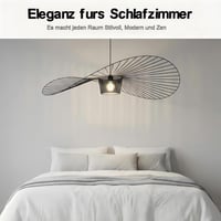 Závesné svietidlo YONIISEA Vertigo 120 cm čierne, E27 retro luster do obývačky, reštaurácie a baru, dizajn klobúka zo sklených vlákien, max. 40 W 4