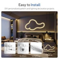 YOODI Neon LED traka toplo bijela 2 m, IP65 vodootporna vanjska LED svjetlosna cijev, savitljiva okrugla cijev, 230V, za vrt, sobu, zabavu, adapter za napajanje 6
