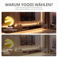 YOODI Neon LED traka toplo bijela 2 m, IP65 vodootporna vanjska LED svjetlosna cijev, savitljiva okrugla cijev, 230V, za vrt, sobu, zabavu, adapter za napajanje 5