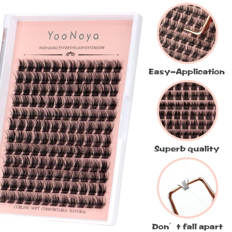 yooNoya 144 db 12 mm D görbület műszempilla fürt szett