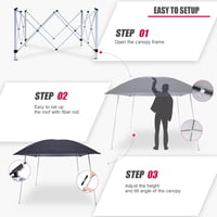 Yoonzee 3x3m Pop-Up Pavilon Vízálló Szürke Könnyű Hordozható Kerti Sátor 2