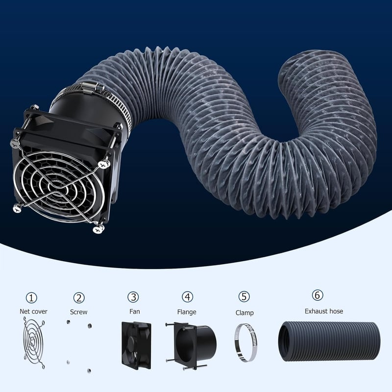 YOOPAI 3D Nyomtató Szűrő Ventilátor Készlet Füst és Szag Elszíváshoz, Csendes Kipufogó Rendszer Fekete