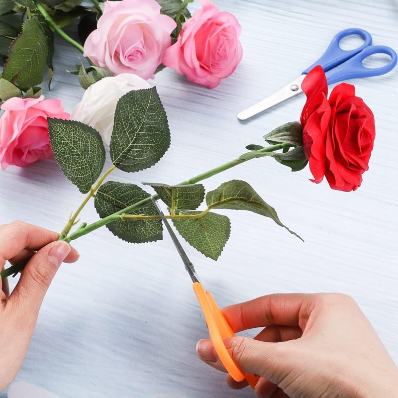 Yoosso 10 db-os Gyermek Olló Készlet, 13 cm-es Iskolai Olló Vonalzóval, Biztonsági Kerek Fejű Kézműves Olló Gyerekeknek, 5 Színben, Barkácso