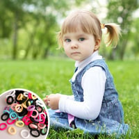 Yoosso 200 db Mini Hajgumi Lányoknak - 20 mm Színes Rugalmas Hajpánt Gyerekeknek, Kisbabáknak - Kényelmes, Fém Nélküli Hajdíszek Különböző F 6