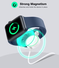 Yootech Mágneses Töltőállomás Apple Watch-hoz, Vezeték Nélküli Töltőpad Series 11/10/9/8/7/6/5/4/3/SE/Ultra Kompatibilis - Fehér 3