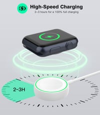Yootech Mágneses Töltőállomás Apple Watch-hoz, Vezeték Nélküli Töltőpad Series 11/10/9/8/7/6/5/4/3/SE/Ultra Kompatibilis - Fehér 6