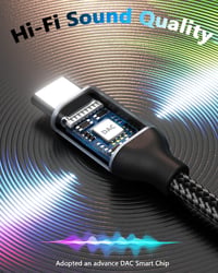 yootech USB C - 3.5mm Jack Kábel 1m, Type C Aux Adapter iPhone 15/16/17 Samsung Galaxy S23/S22 Huawei Fejhallgató Hangszóró Autórádió 7
