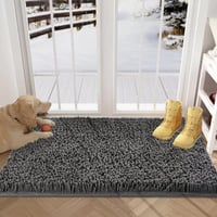YOOTUKL Chenille Fürdőszobai Kilépő Szürke 50x80cm Csúszásmentes Mosható 1