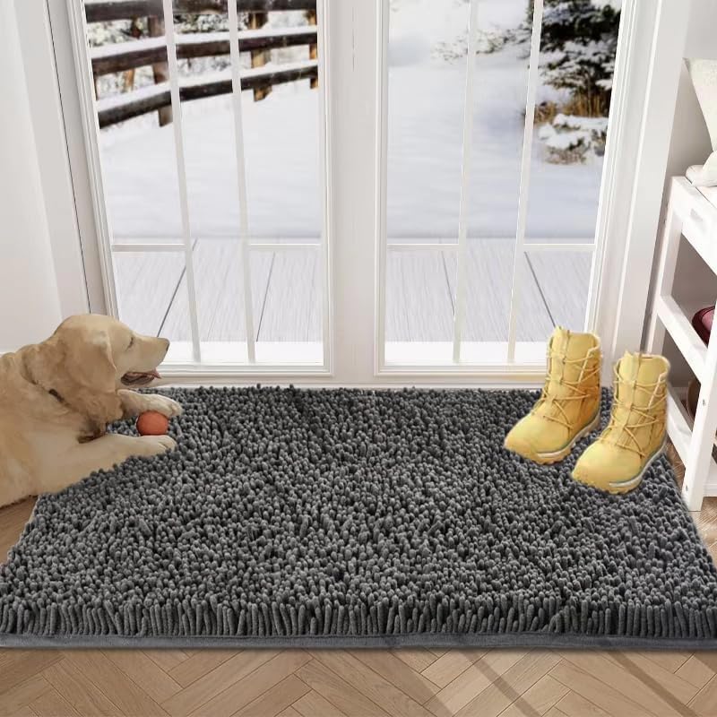 YOOTUKL Chenille Fürdőszobai Kilépő Szürke 50x80cm Csúszásmentes Mosható