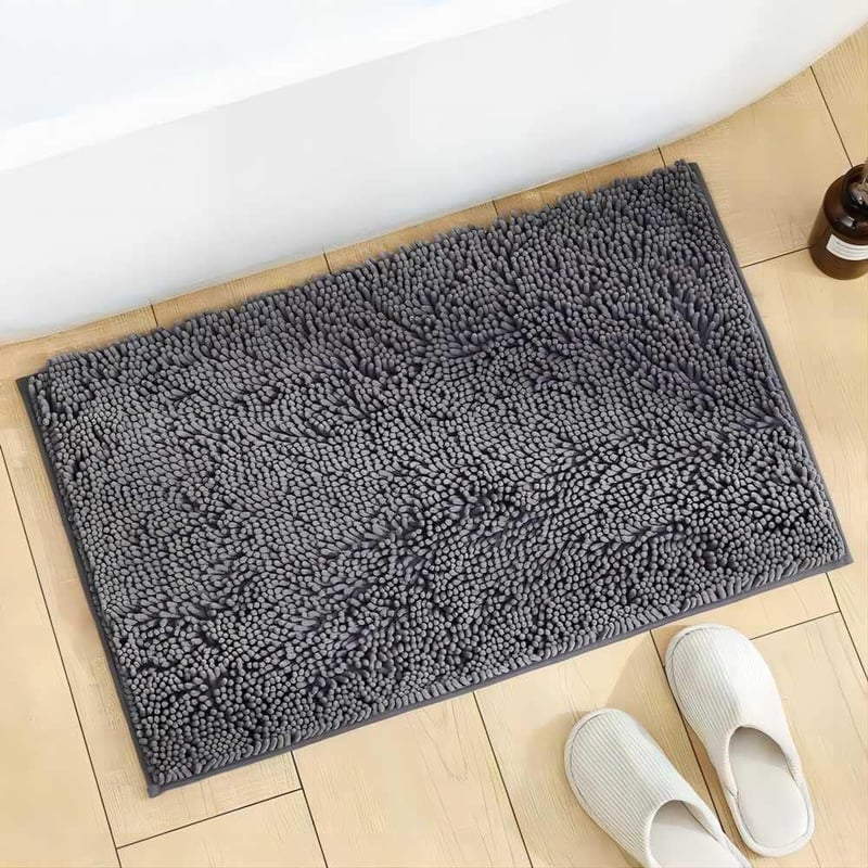 YOOTUKL Chenille Fürdőszobai Kilépő Szürke 50x80cm Csúszásmentes Mosható