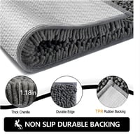 YOOTUKL Chenille Fürdőszobai Kilépő Szürke 50x80cm Csúszásmentes Mosható 3