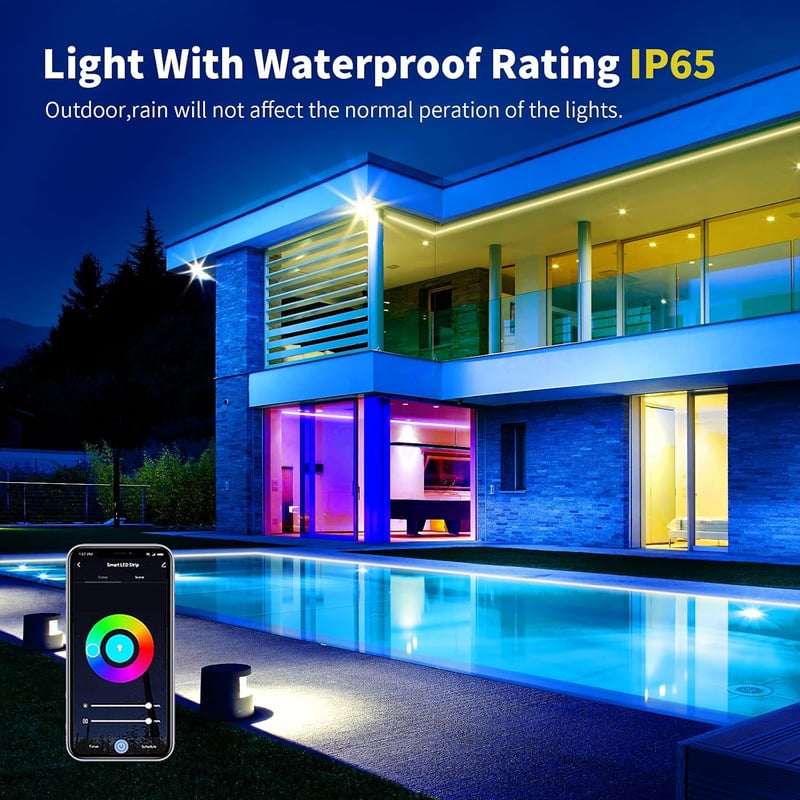 YOOULIT 12M RGB LED szalag Bluetooth vezérléssel távirányítóval