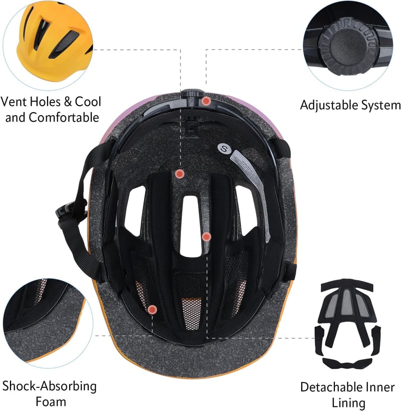 YooxArmor Gyerek Kerékpáros Sisak 50-59cm, Állítható Roller Sisak Fiúknak Lányoknak