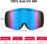 YOOXARMOR Gyerek Síszemüveg Páramentes Dupla Lencse 6-14 Év UV400 Védelem 3