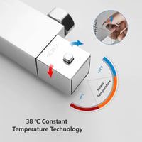 YOOZENA Zuhanysystem Termosztátos Csaptelep Esőfej Zuhanycső Tartóval Króm 4