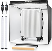 Yorbay 80x80 cm LED fénykocka fotóstúdió szett 4 háttérrel profi fénydoboz 1