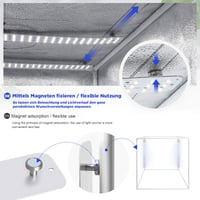 Yorbay Fotografický štúdiový stan 60x60x60 cm, 2 LED pásy 5500K, 4 pozadia (biela/čierna/čistá biela/sivá), prenosný, skladací, CRI 95+ 4