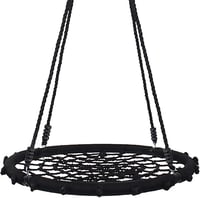 Yorbay Függőfotel Hálófotel Pókháló Függesztett Kötélekkel 200kg Terhelhetőség 100cm Fekete - diameter 100 cm, Black 1