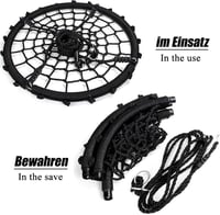 Yorbay Függőfotel Hálófotel Pókháló Függesztett Kötélekkel 200kg Terhelhetőség 100cm Fekete - diameter 100 cm, Black 4