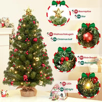 Yorbay Mini Karácsonyfa 70cm 50 LED Meleg Fehér 8 Mód Távirányítóval 2
