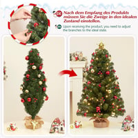 Yorbay Mini Karácsonyfa 70cm 50 LED Meleg Fehér 8 Mód Távirányítóval 6