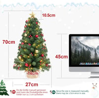 Yorbay Mini Karácsonyfa 70cm 50 LED Meleg Fehér 8 Mód Távirányítóval 3
