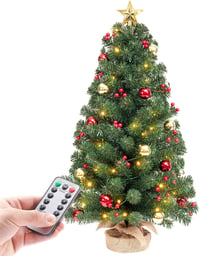 Yorbay Mini Karácsonyfa 70cm 50 LED Meleg Fehér 8 Mód Távirányítóval 1