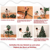 Yorbay Műfenyő 150 cm - LED Világítással, Havas Díszítéssel és Valódi Tobozokkal - Stabil Állvánnyal, 554 Ággal, PVC Karácsonyfa 9