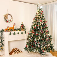 Yorbay Műfenyő 150 cm - LED Világítással, Havas Díszítéssel és Valódi Tobozokkal - Stabil Állvánnyal, 554 Ággal, PVC Karácsonyfa 7