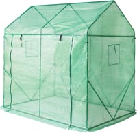 Yorbay Paradicsom Üvegház Zöld 200x140x200cm Hálós Fóliával és Ablakkal 6