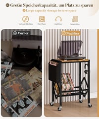 Yorbay Vinyl Lemez Tárolóállvány 200 Albumhoz, Fém Polc Fekete 7