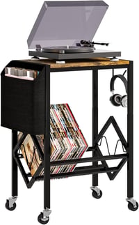 Yorbay Vinyl Lemez Tárolóállvány 200 Albumhoz, Fém Polc Fekete 1