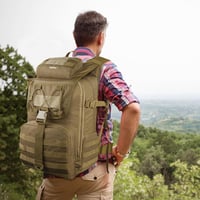 YOREPEK 50L katonai hátizsák vízálló taktikai túra camping utazás - 45L, Khaki 7