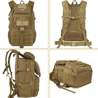 YOREPEK 50L katonai hátizsák vízálló taktikai túra camping utazás - 45L, Khaki 4
