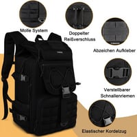 Rucsac tactic militar YOREPEK 50L, impermeabil, pentru drumeții, camping, călătorii, supraviețuire, stil forțele armate germane, pentru bărbați 3
