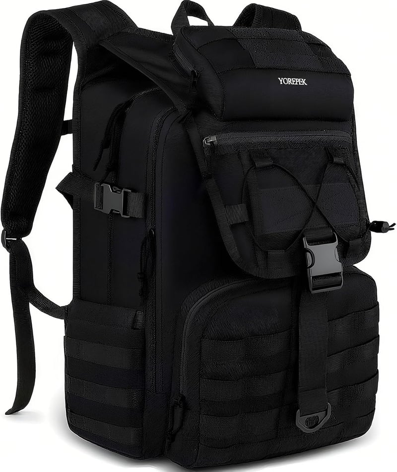 Rucsac tactic militar YOREPEK 50L, impermeabil, pentru drumeții, camping, călătorii, supraviețuire, stil forțele armate germane, pentru bărbați