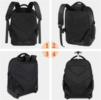 YOREPEK gurulós utazási hátizsák 17"-os laptoptartóval, USB-töltőporttal - fekete 6