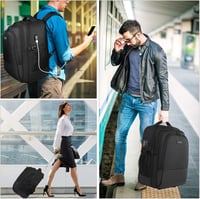 YOREPEK gurulós utazási hátizsák 17"-os laptoptartóval, USB-töltőporttal - fekete 8